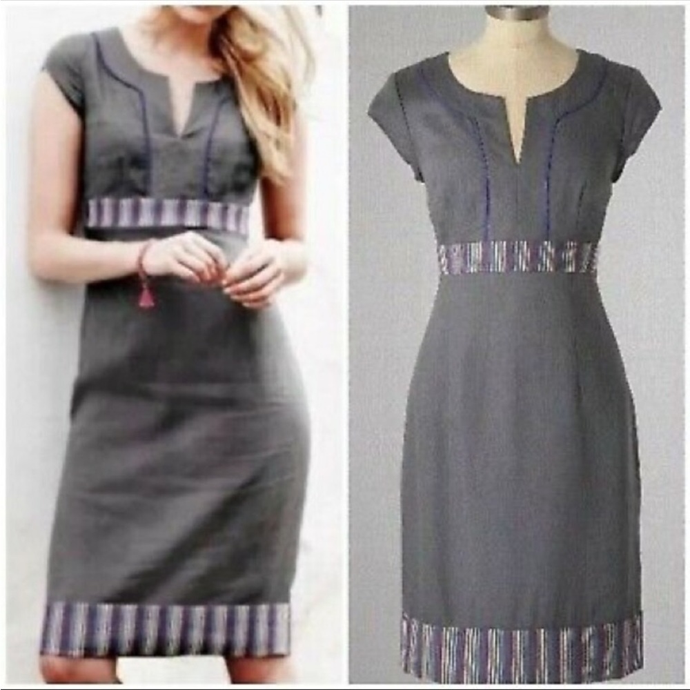 Boden Linen Gray Dress
